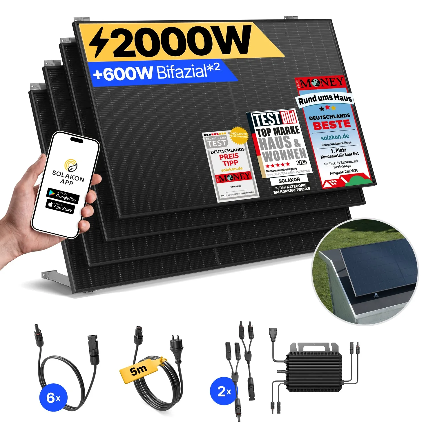 Solakon onPower 2000 Watt Balkonkraftwerk 5m