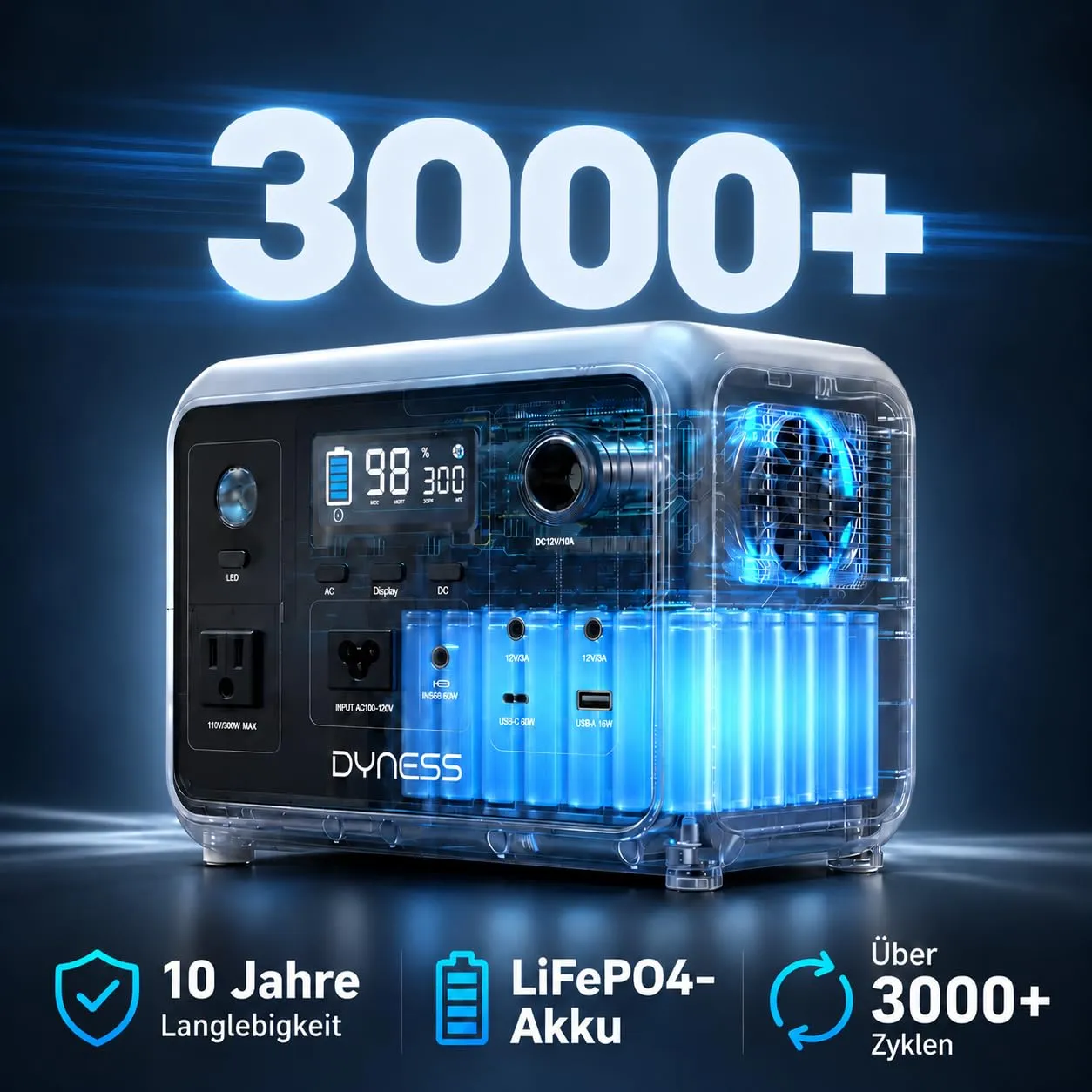 Dyness 300W 256Wh Powerstation LiFePO4 Notstrom