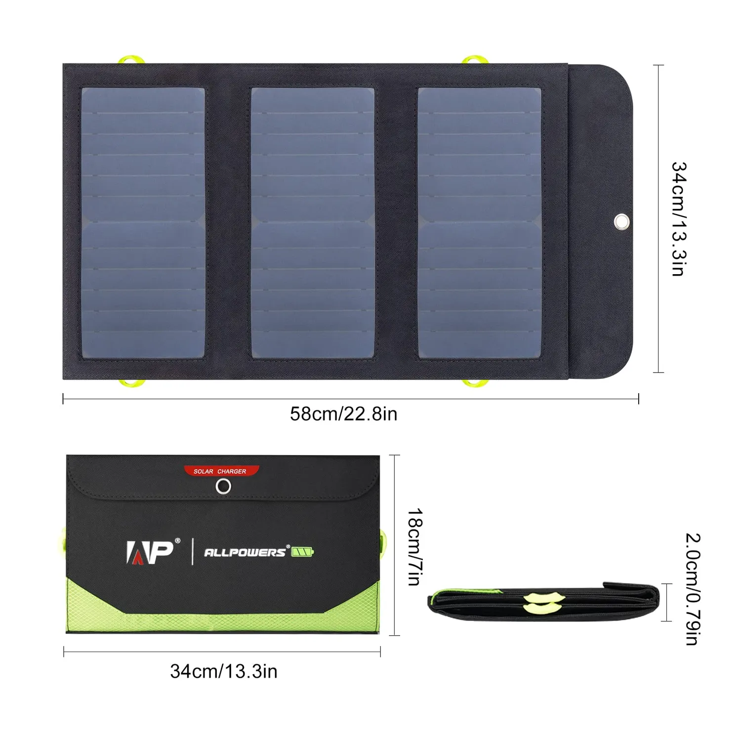 Allpowers 21W Solarladegerät Powerbank 10000mAh faltbar