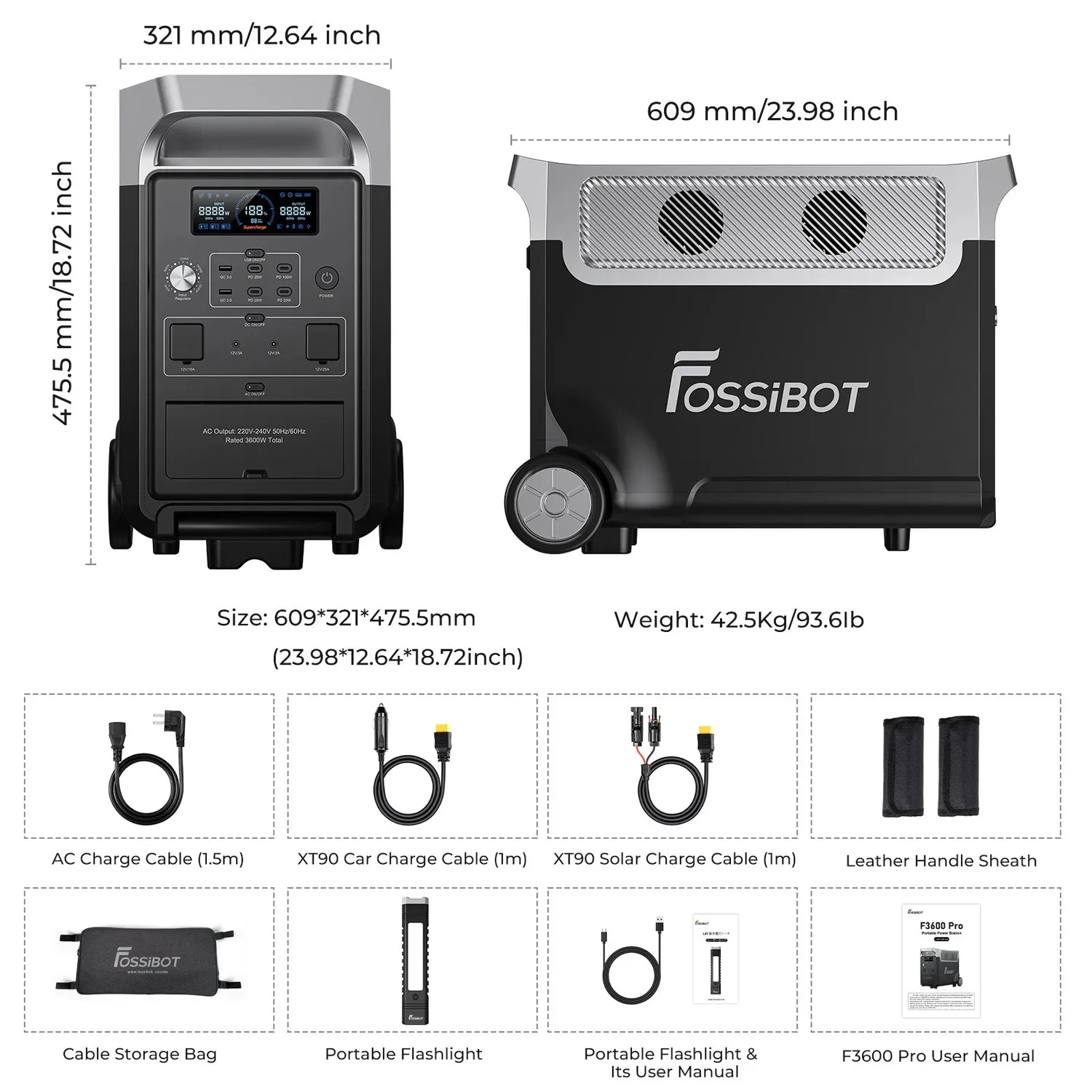 FOSSiBOT F3600 Pro Powerstation 3840Wh ohne Solar