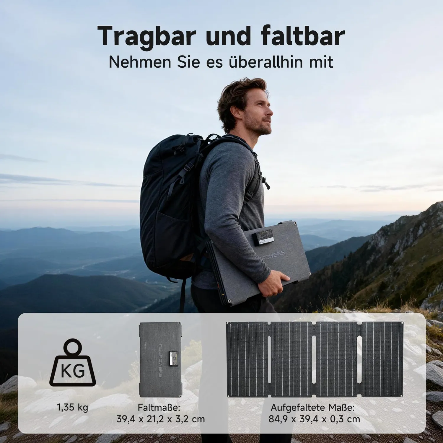 Allpowers SE60 Solarpanel 60W faltbar IP68