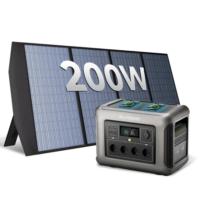 ALLPOWERS R1500 LiFePO4 1152Wh + 200W Set 1800W