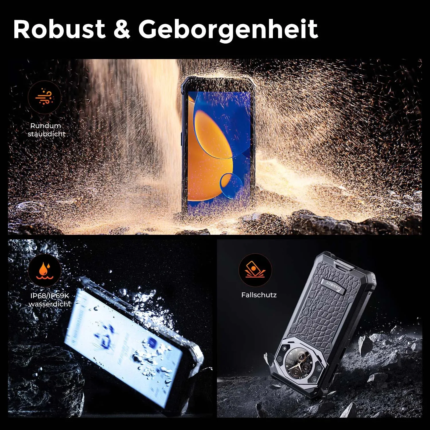 FOSSIBOT F101 PRO Outdoor Handy 128GB Orange