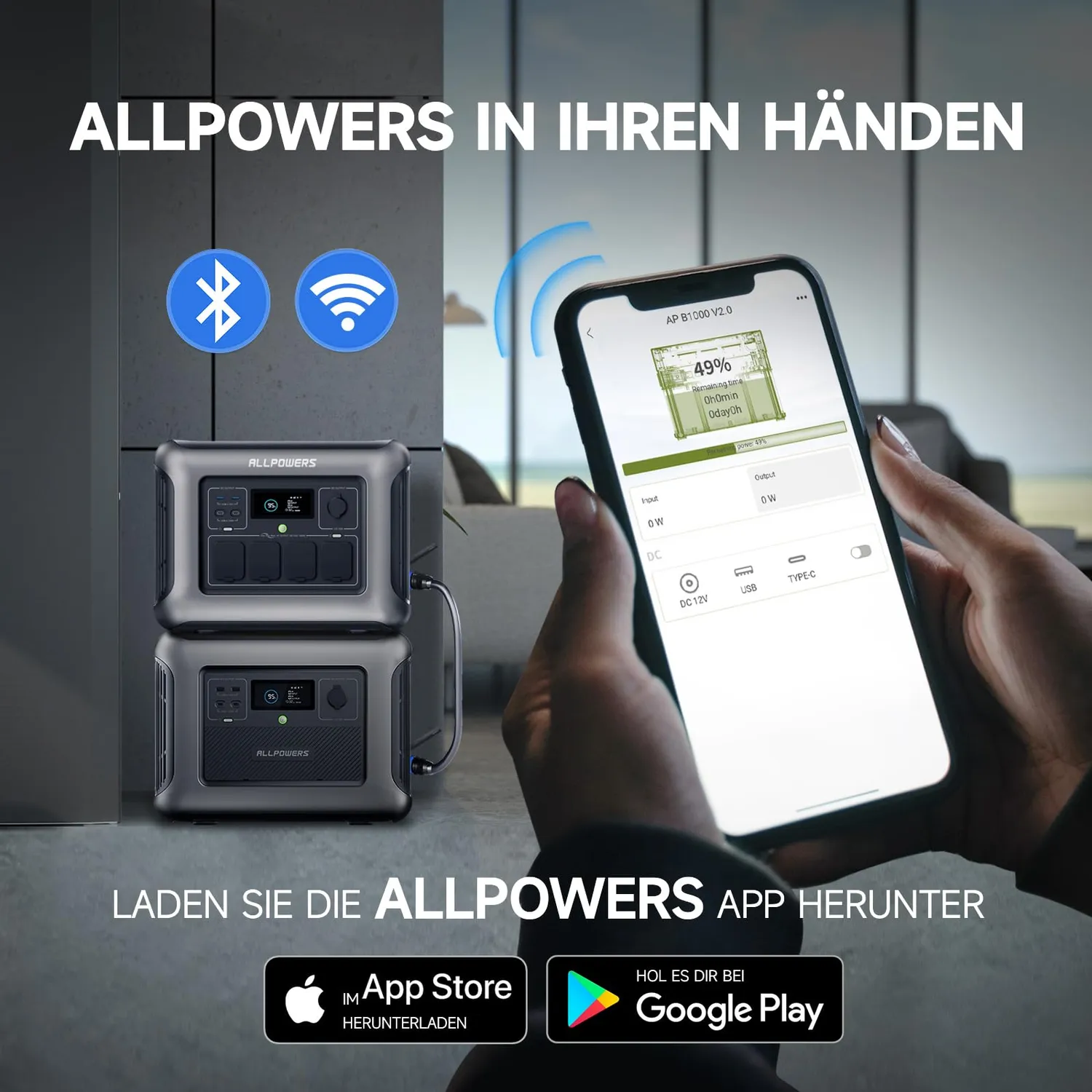 ALLPOWERS R1500 Powerstation 2304Wh mit B1000 Akku