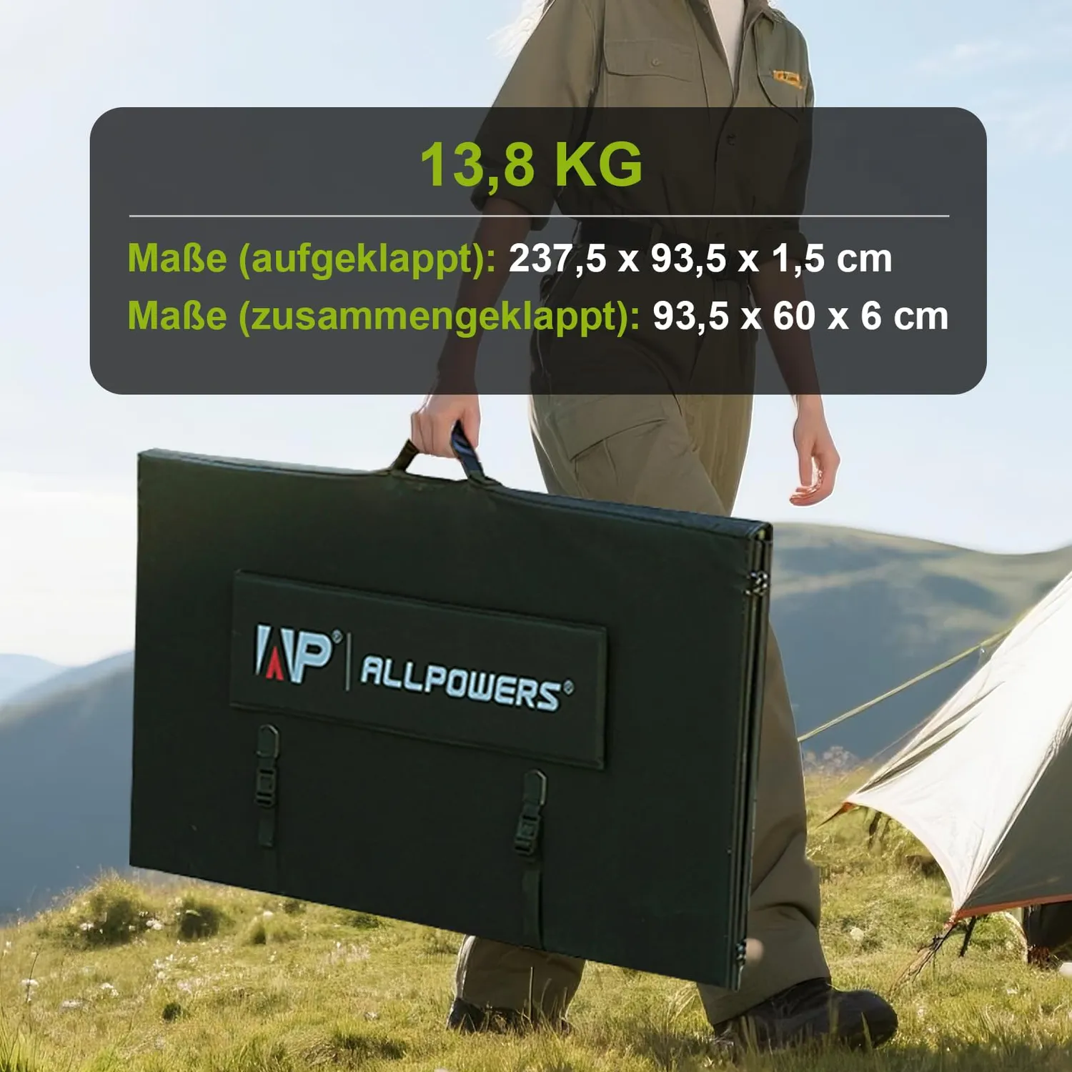 Allpowers 400W Solarpanel faltbar IP67 ETFE