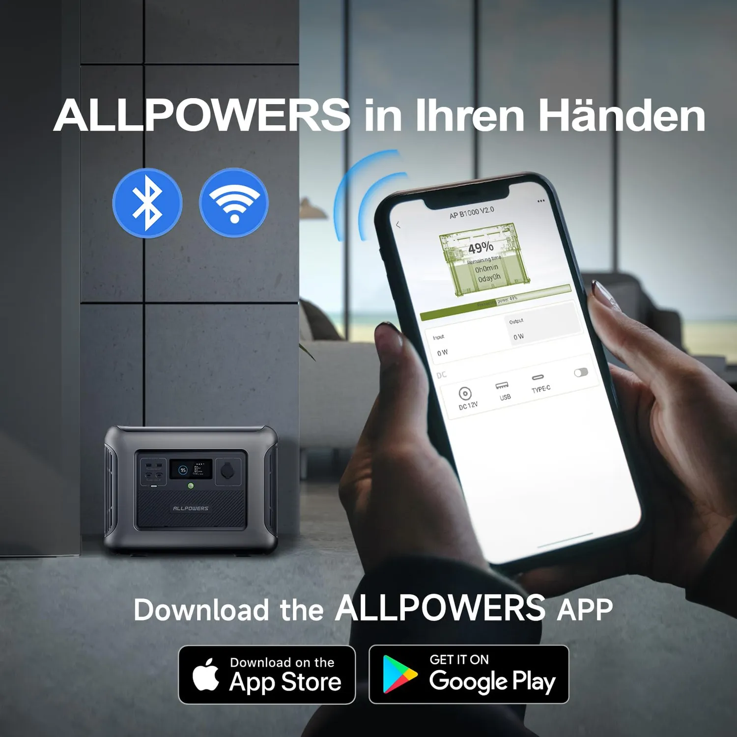 Allpowers B1000 Zusatzbatterie 1152Wh für R1500 R2500 LiFePO4