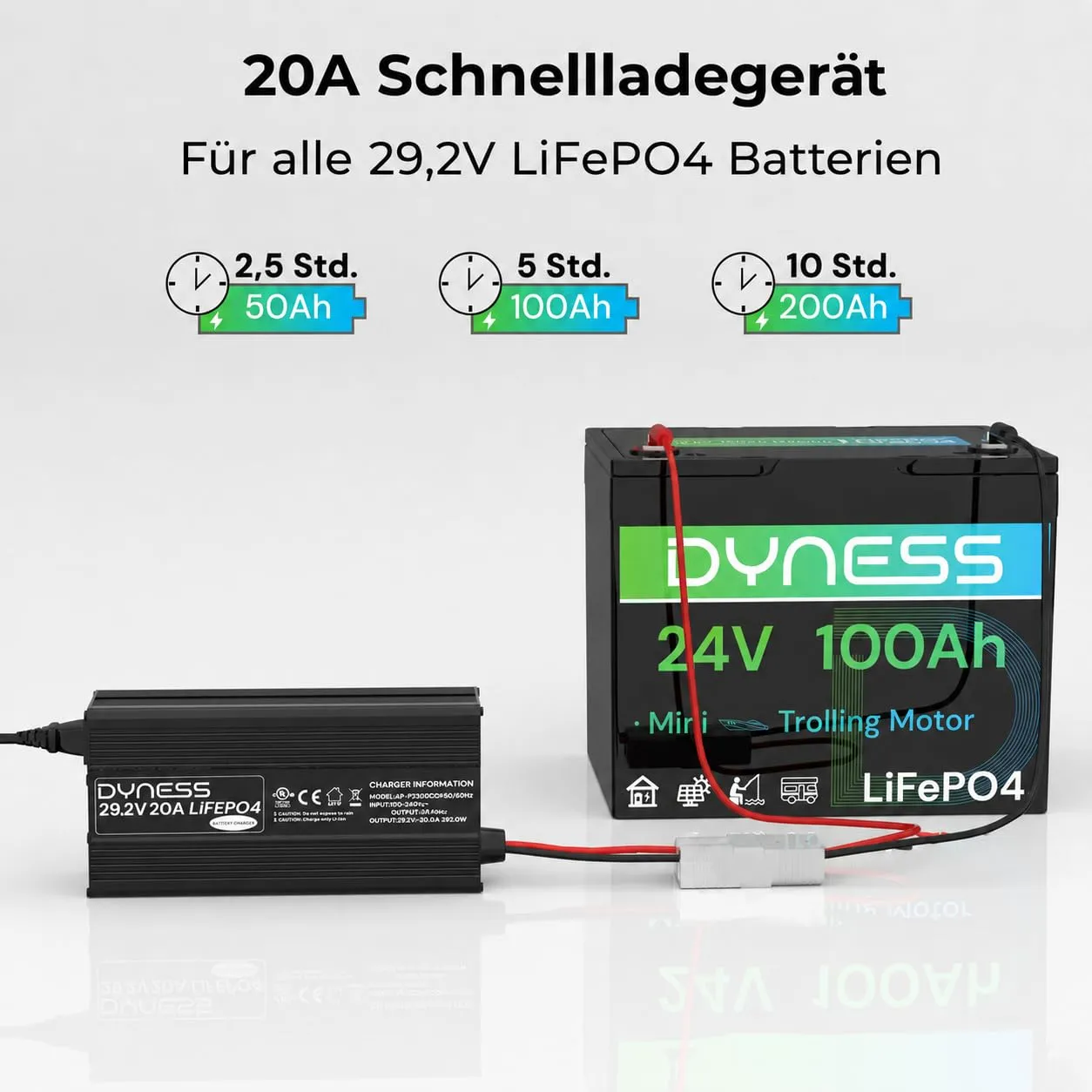 Dyness 29.2V 20A Batterieladegerät 24V LiFePO4 3-stufig