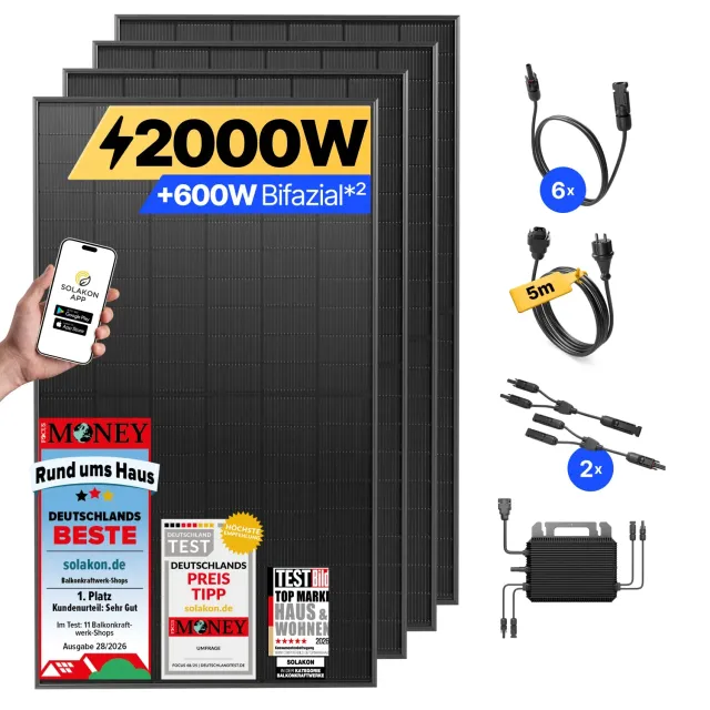 Solakon onPower 2000 Watt Balkonkraftwerk 5m