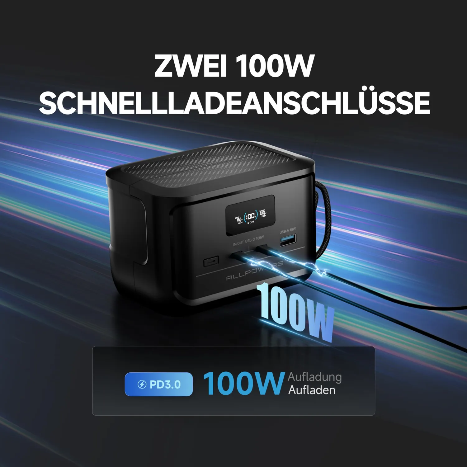 Allpowers P100 Powerbank 99Wh 100W LiFePO4 mit Display