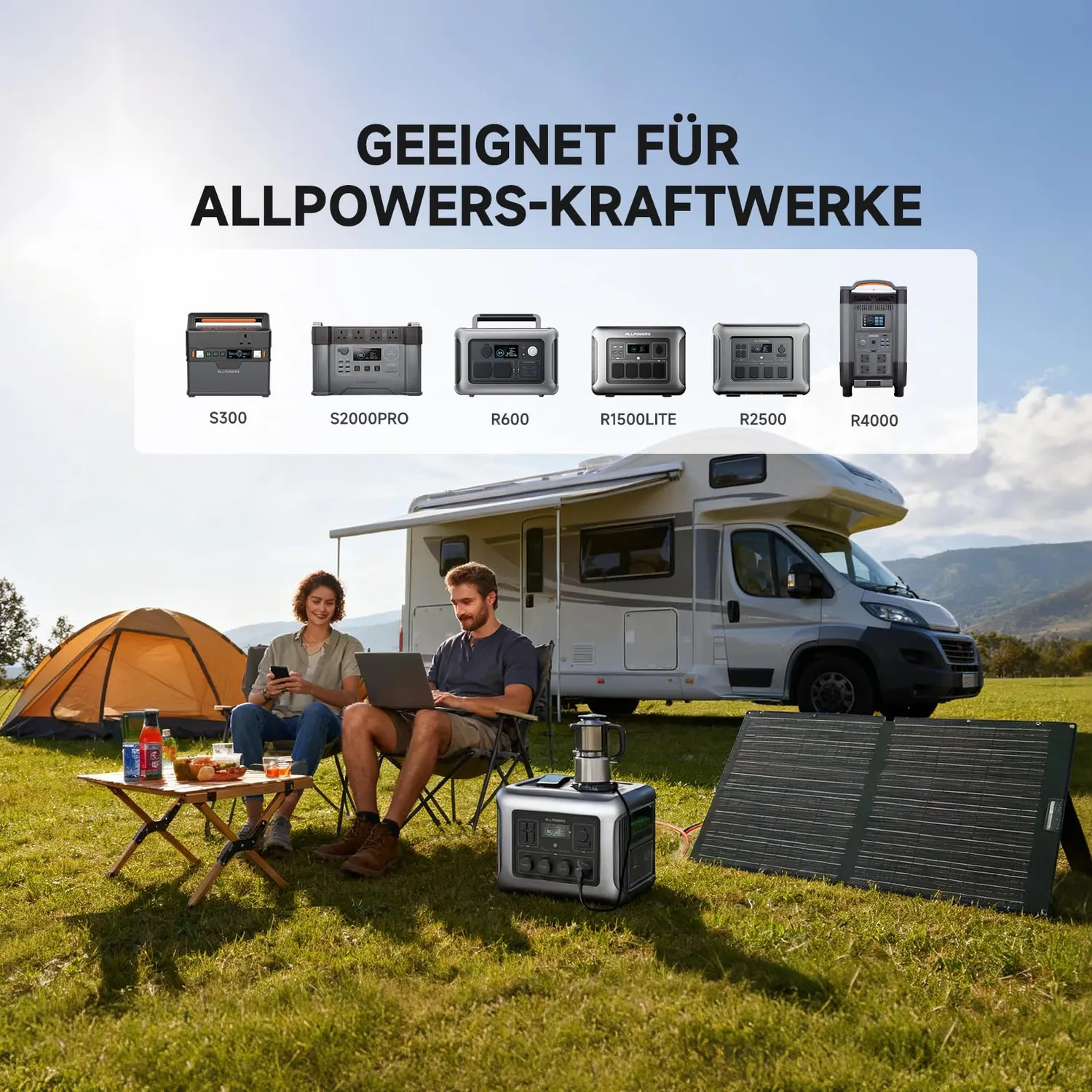 Allpowers 100W Solarmodul faltbar IP68 für Powerstation