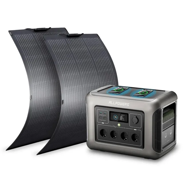 Allpowers R1500 Powerstation mit 2x 100W Solarpanel 1152Wh