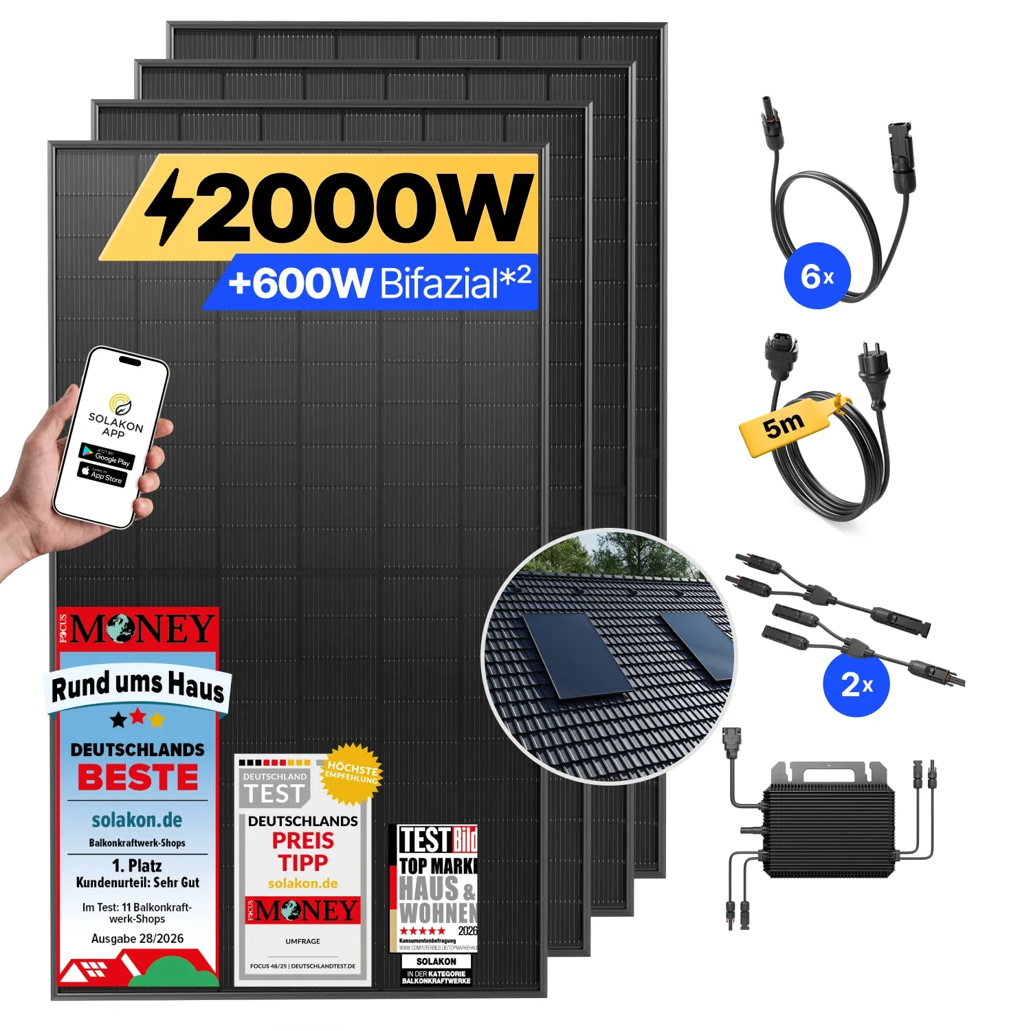 Solakon onPower 2000 Watt Balkonkraftwerk 5m