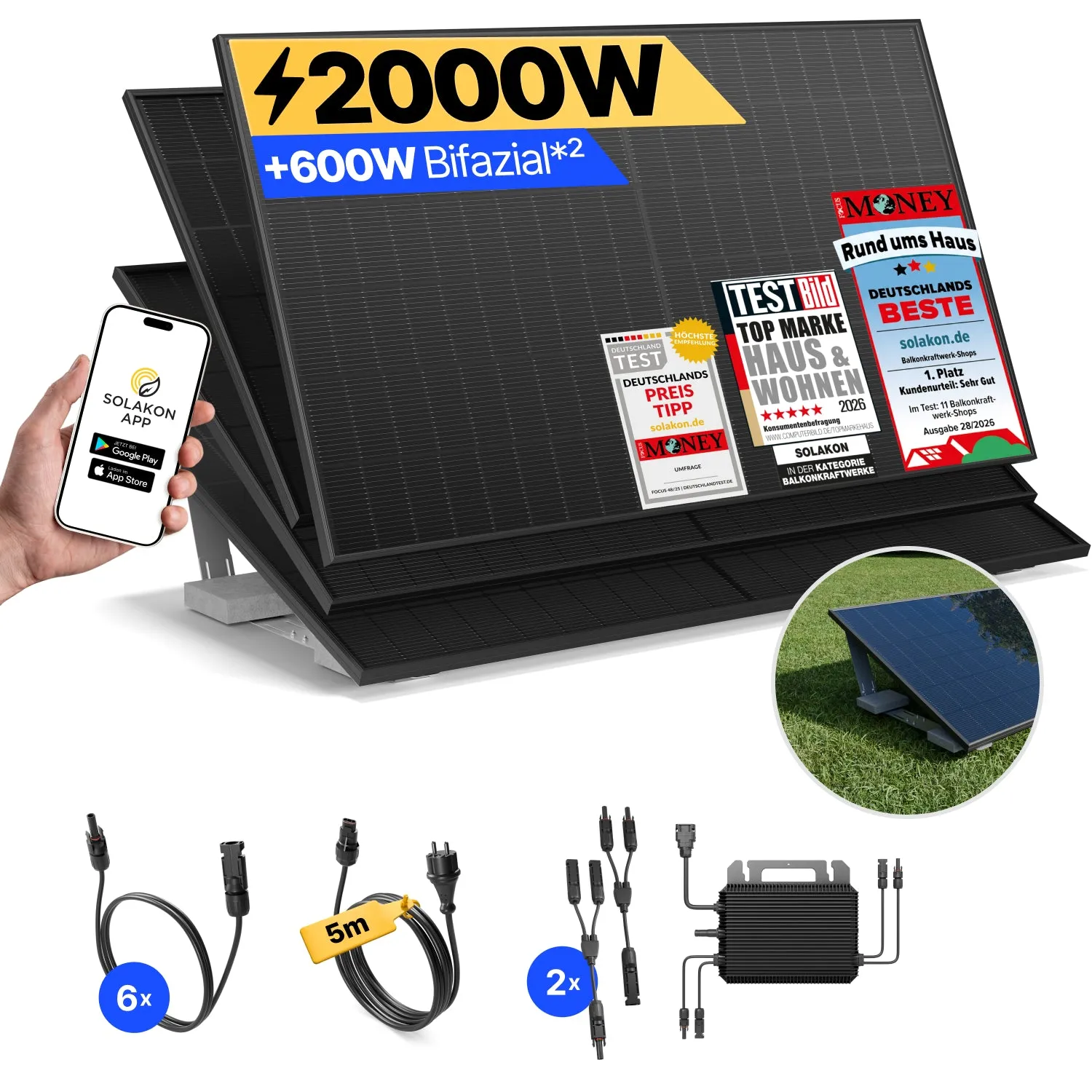 Solakon onPower 2000 Watt Balkonkraftwerk 5m