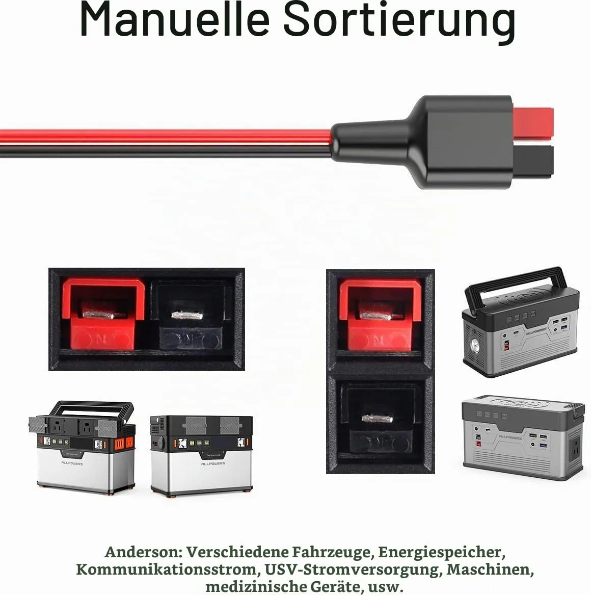 ALLPOWERS Adapterkabel Solar zu Anderson 16AWG