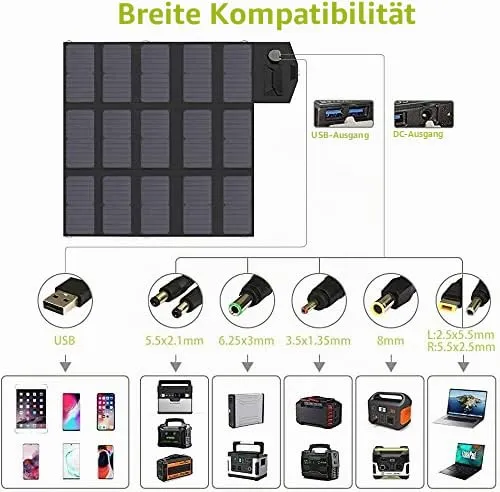 Allpowers 100W Faltbares Solarpanel mit USB tragbar