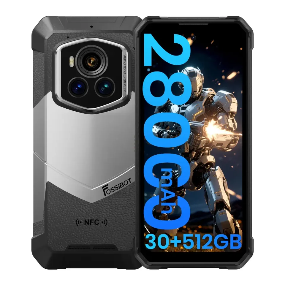 FOSSiBOT F107 Pro Outdoor Handy 512GB Grau 28000mAh