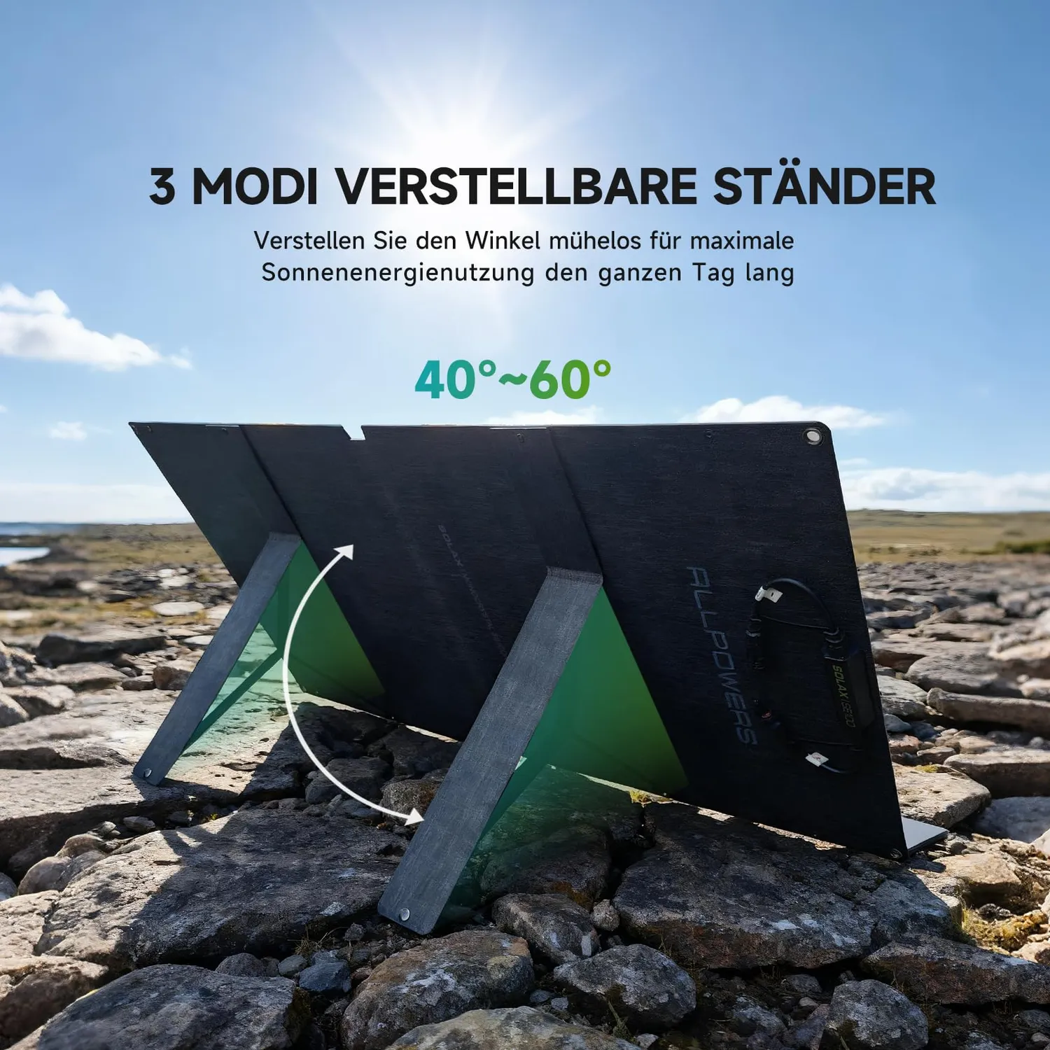 Allpowers 100W Solarmodul faltbar IP68 für Powerstation