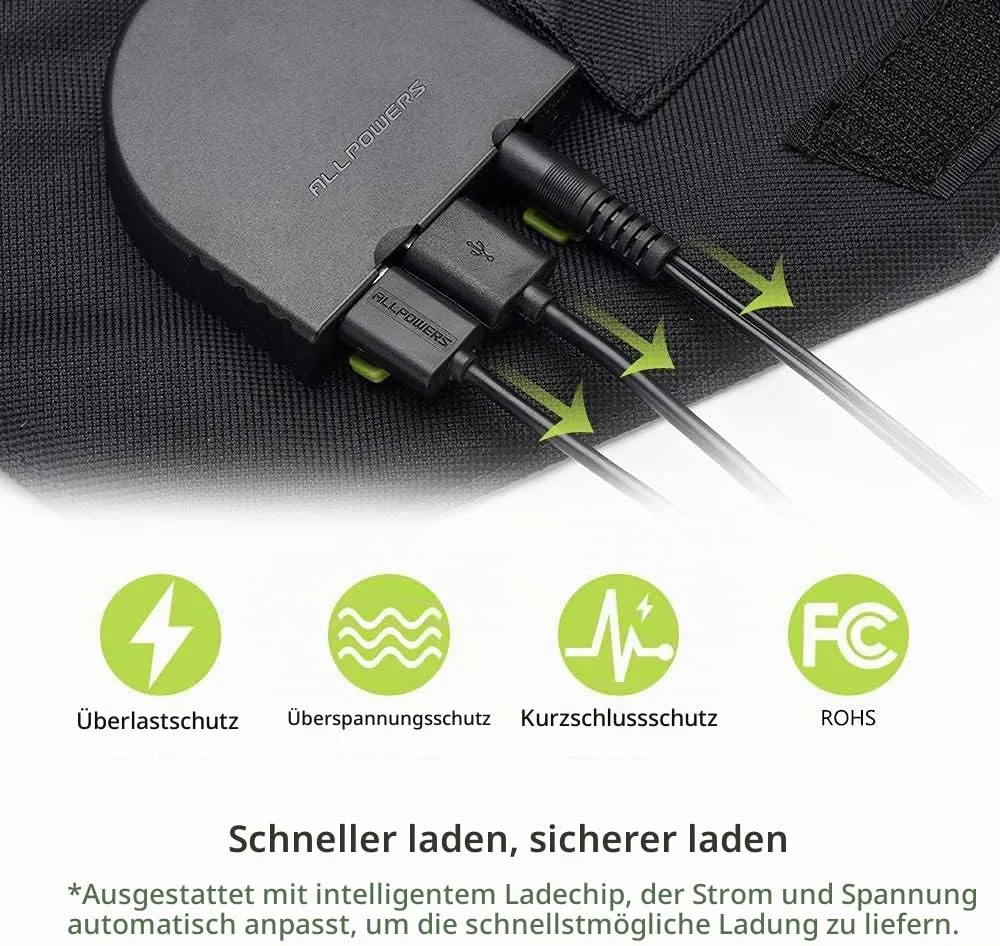 Allpowers 100W Faltbares Solarpanel mit USB tragbar