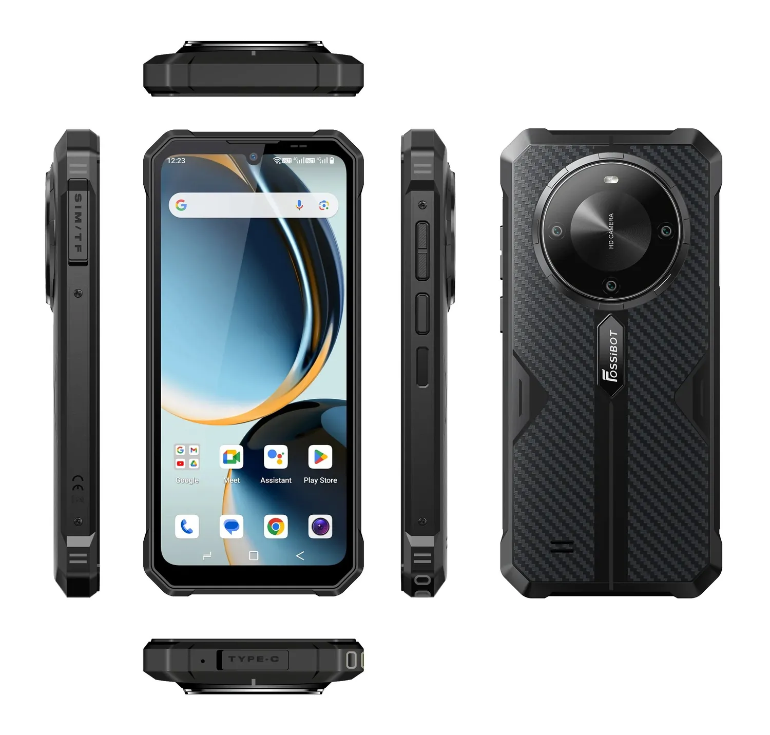 FOSSIBOT F105 Outdoor Handy 64GB Schwarz robust