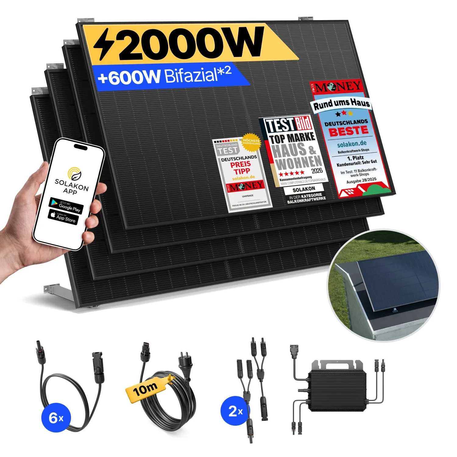 Solakon onPower 2000 Watt Balkonkraftwerk 5m